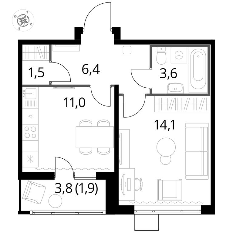 1-BD Apartment Sale, 38.4 sq. m. at Pervyi Lermontovskiy, zhiloy kompleks 1-y Lermontovskiy, Lyubertsy, Moscow Region, Russia #1 1-BD Apartment Sale, 38.4 sq. m. at Pervyi Lermontovskiy, zhiloy kompleks 1-y Lermontovskiy, Lyubertsy, Moscow Region, Russia #1