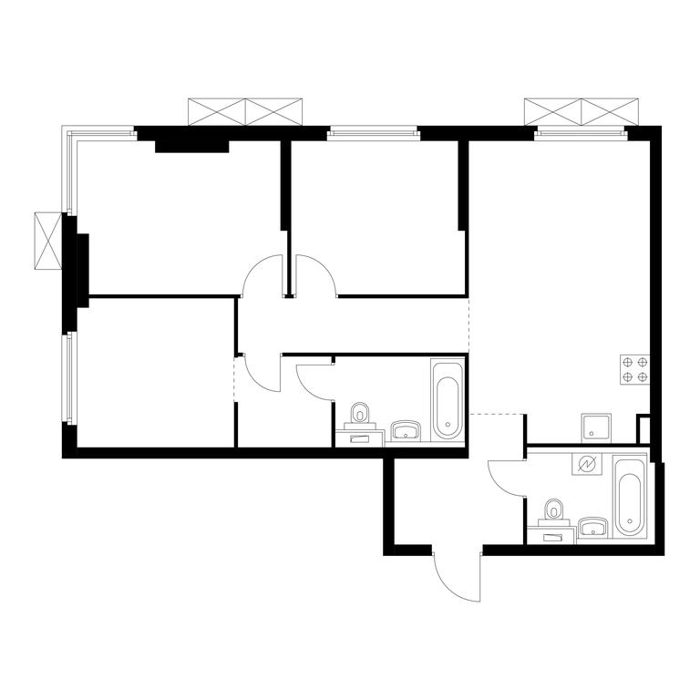 3-BD Apartment Sale, 76.6 sq. m. at Holland Park, Volokolamskoye Highway, 71/13к1, Moscow, Russia #1