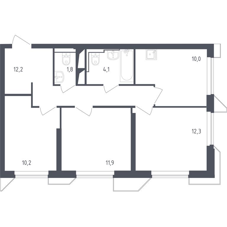 2-BD Apartment Sale, 62.12 sq. m. at Sputnik, Lipovoy Roschi Street, 1к4, derevnya Razdory, Odintsovskiy City District, Moscow Region, Russia #1 2-BD Apartment Sale, 62.12 sq. m. at Sputnik, Lipovoy Roschi Street, 1к4, derevnya Razdory, Odintsovskiy City District, Moscow Region, Russia #1