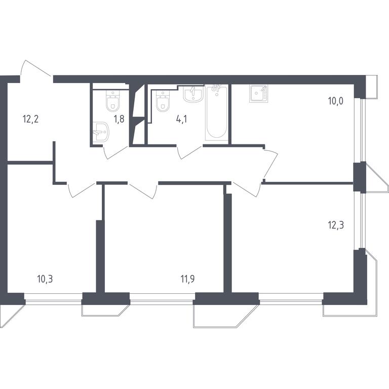 2-BD Apartment Sale, 62.5 sq. m. at Sputnik, Lipovoy Roschi Street, 1к4, derevnya Razdory, Odintsovskiy City District, Moscow Region, Russia #1 2-BD Apartment Sale, 62.5 sq. m. at Sputnik, Lipovoy Roschi Street, 1к4, derevnya Razdory, Odintsovskiy City District, Moscow Region, Russia #1