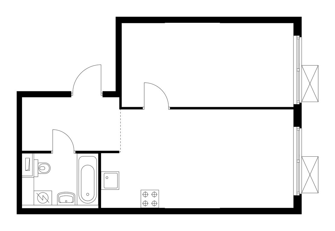 1-BD Apartment Sale, 44.74 sq. m. at Matveevskiy Park, Ochakovskoye Highway, вл3с11, Moscow, Russia #1