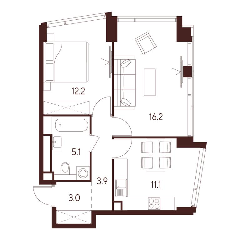 2-BD Apartment Sale, 51.5平方米 at INDY TOWERS (Indi Tauerz), Kuusinen Street, Moscow, Russia #1 2-BD Apartment Sale, 51.5平方米 at INDY TOWERS (Indi Tauerz), Kuusinen Street, Moscow, Russia #1