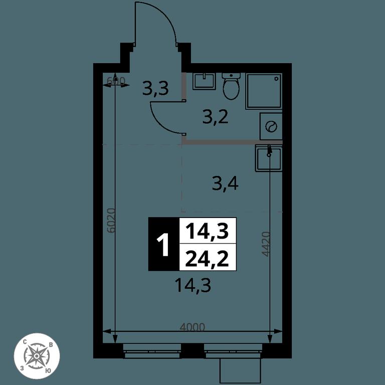 Apartment Sale, 24.2 sq. m. at Pervy Donskoj, zhiloy mikrorayon Sapronovo, derevnya Sapronovo, Leninskiy City District, Moscow Region, Russia #2 Apartment Sale, 24.2 sq. m. at Pervy Donskoj, zhiloy mikrorayon Sapronovo, derevnya Sapronovo, Leninskiy City District, Moscow Region, Russia #2