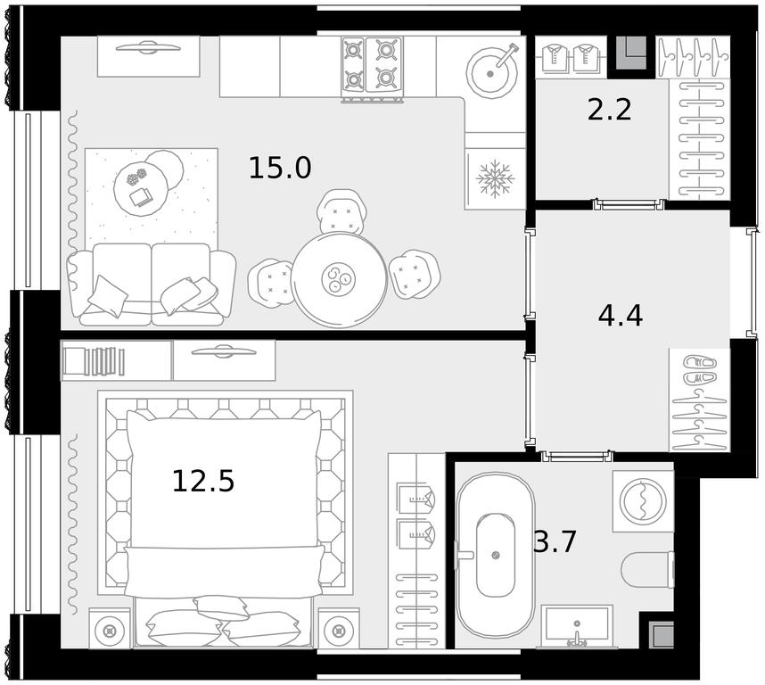 1-BD Apartment Sale, 37.8 sq. m. at Crystal, Generala Glagoleva Street, 16с1, Moscow, Russia #1 1-BD Apartment Sale, 37.8 sq. m. at Crystal, Generala Glagoleva Street, 16с1, Moscow, Russia #1