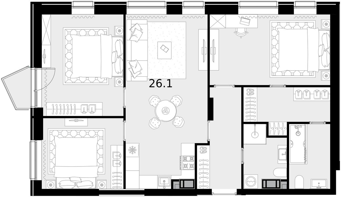 2-BD Apartment Sale, 92.9 sq. m. at Crystal, Generala Glagoleva Street, 16с1, Moscow, Russia #1 2-BD Apartment Sale, 92.9 sq. m. at Crystal, Generala Glagoleva Street, 16с1, Moscow, Russia #1