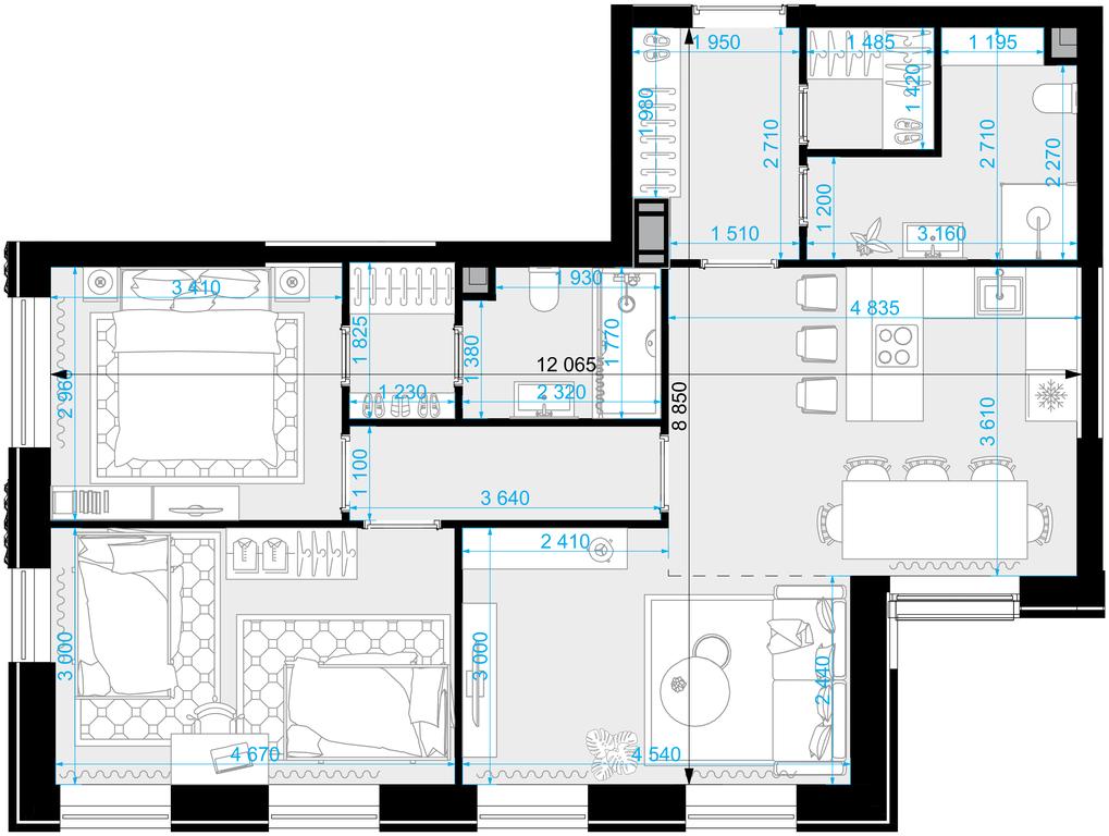 2-BD Apartment Sale, 77.6 sq. m. at Crystal, Generala Glagoleva Street, 16с1, Moscow, Russia #1
