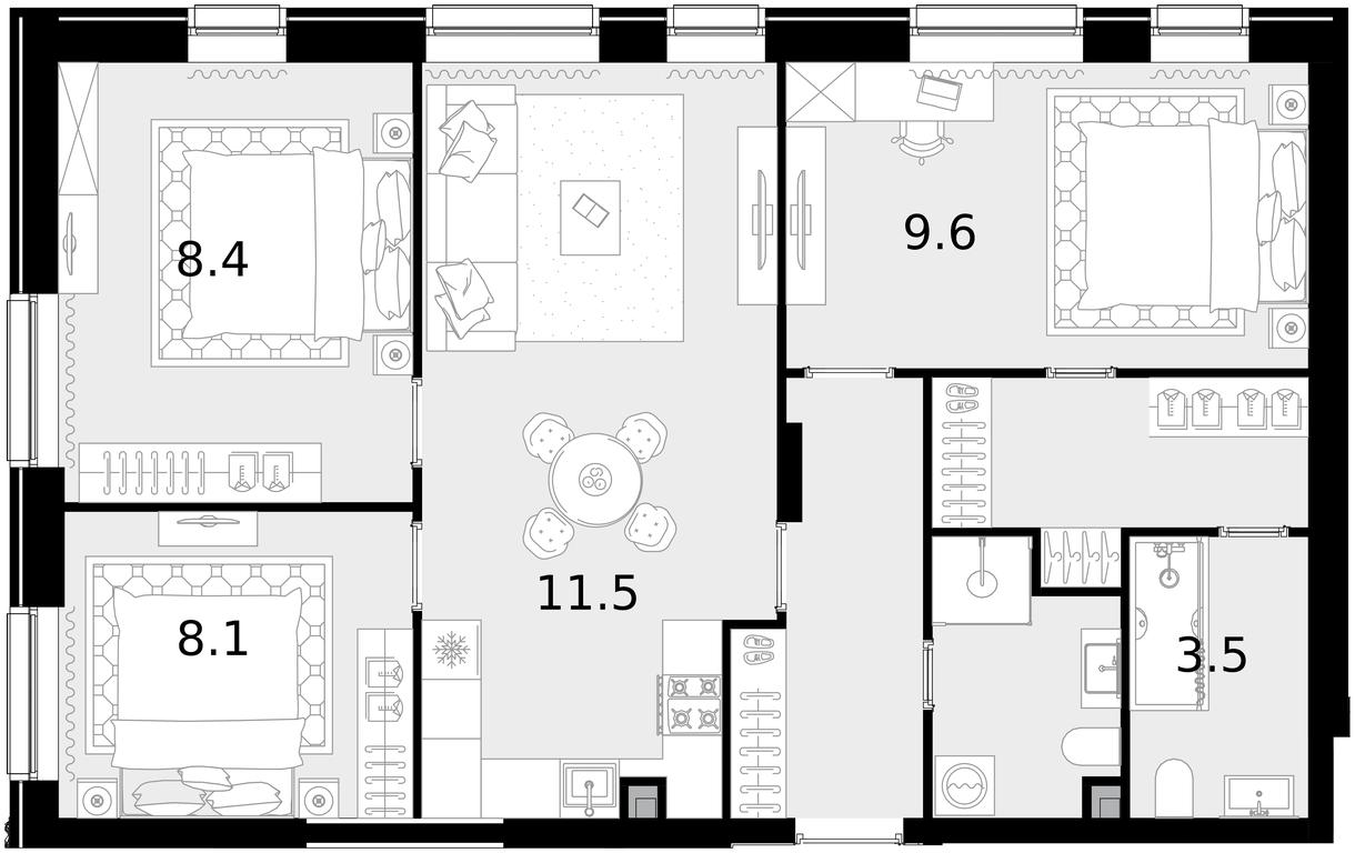 2-BD Apartment Sale, 92.9 sq. m. at Crystal, Generala Glagoleva Street, 16с1, Moscow, Russia #1 2-BD Apartment Sale, 92.9 sq. m. at Crystal, Generala Glagoleva Street, 16с1, Moscow, Russia #1
