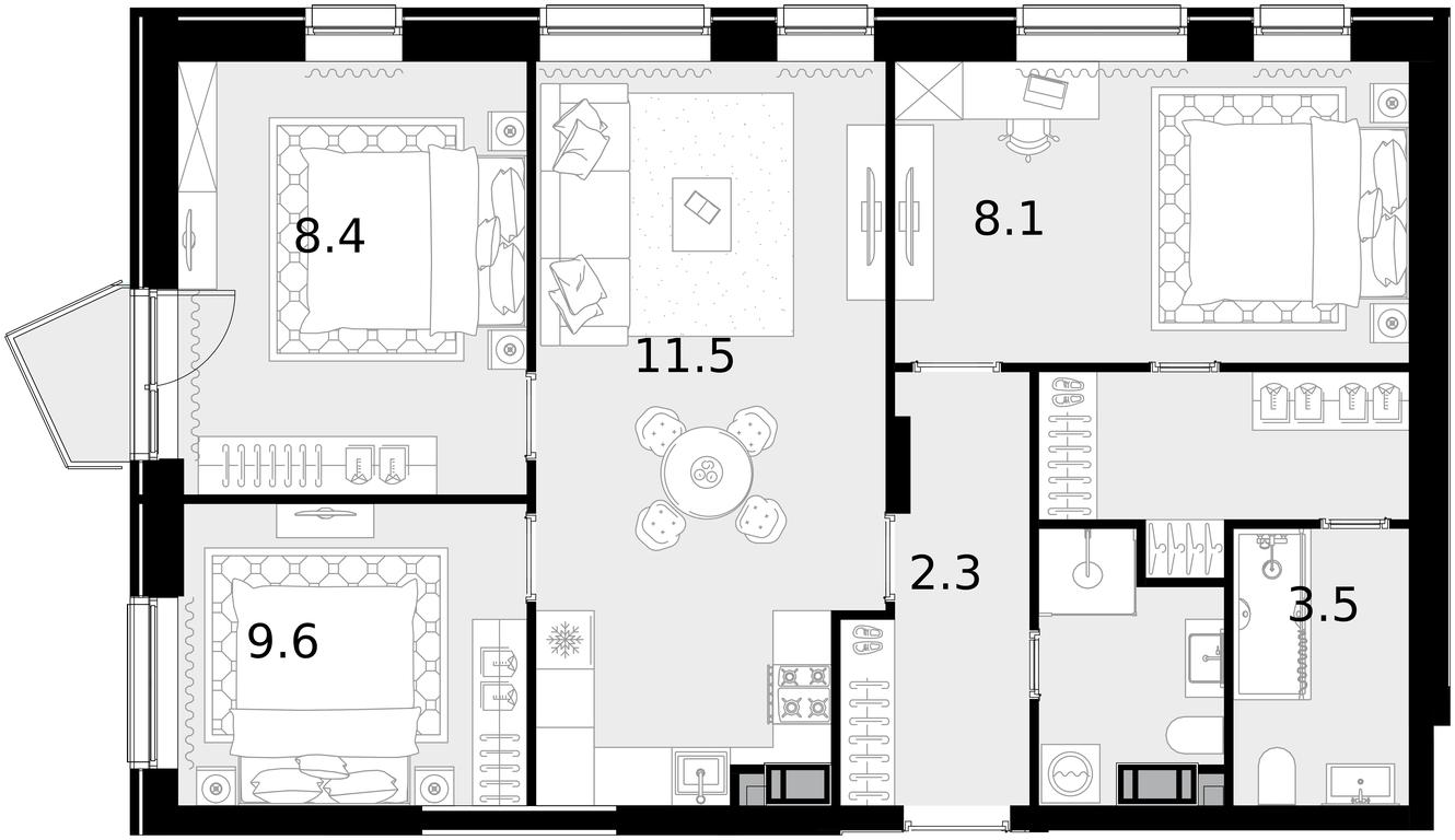 2-BD Apartment Sale, 92.9 sq. m. at Crystal, Generala Glagoleva Street, 16с1, Moscow, Russia #1 2-BD Apartment Sale, 92.9 sq. m. at Crystal, Generala Glagoleva Street, 16с1, Moscow, Russia #1