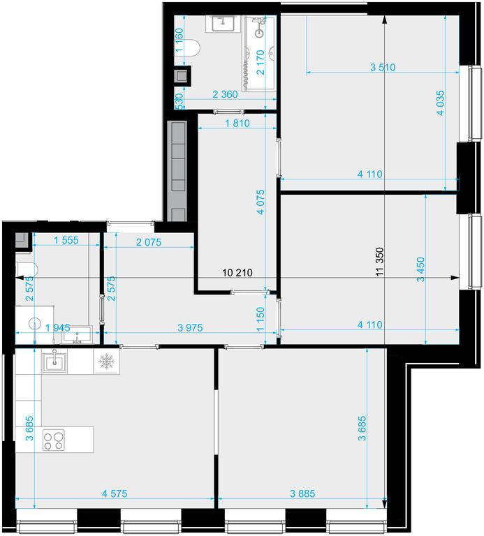2-BD Apartment Sale, 86.4平方米 at Crystal, Generala Glagoleva Street, 16с1, Moscow, Russia #2 2-BD Apartment Sale, 86.4平方米 at Crystal, Generala Glagoleva Street, 16с1, Moscow, Russia #2