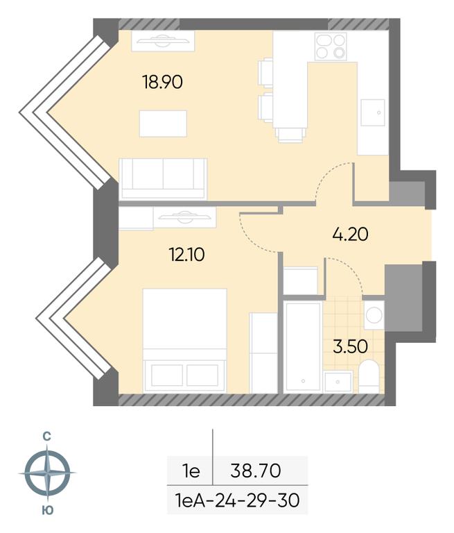 Продажа 1-комн. квартиры, 38,7 м² в ЖК «Вейв (Wave)», улица Борисовские Пруды, 1Б, Москва, Россия #1 Продажа 1-комн. квартиры, 38,7 м² в ЖК «Вейв (Wave)», улица Борисовские Пруды, 1Б, Москва, Россия #1