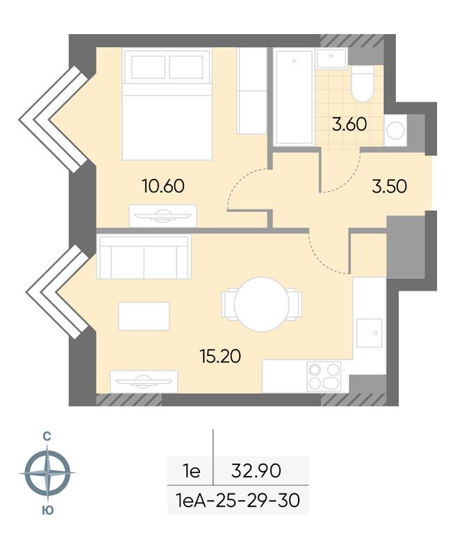 1-BD Apartment Sale, 32.9 sq. m. at Wave, Borisovskye Prudy Street, 1Б, Moscow, Russia #1 1-BD Apartment Sale, 32.9 sq. m. at Wave, Borisovskye Prudy Street, 1Б, Moscow, Russia #1