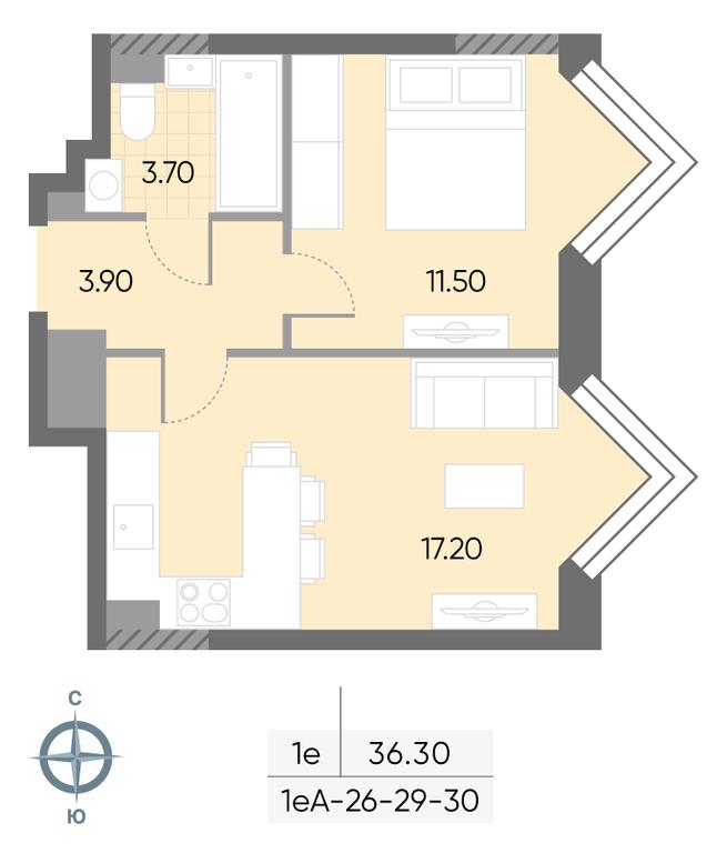 1-BD Apartment Sale, 36.3 sq. m. at Wave, Borisovskye Prudy Street, 1Б, Moscow, Russia #1 1-BD Apartment Sale, 36.3 sq. m. at Wave, Borisovskye Prudy Street, 1Б, Moscow, Russia #1