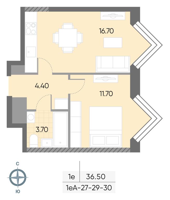 1-BD Apartment Sale, 36.5 sq. m. at Wave, Borisovskye Prudy Street, 1Б, Moscow, Russia #2 1-BD Apartment Sale, 36.5 sq. m. at Wave, Borisovskye Prudy Street, 1Б, Moscow, Russia #2