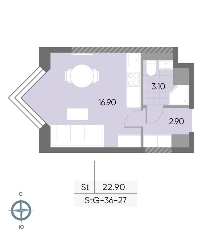 Apartment Sale, 22.9平方米 at Wave, Borisovskye Prudy Street, 1Б, Moscow, Russia #2 Apartment Sale, 22.9平方米 at Wave, Borisovskye Prudy Street, 1Б, Moscow, Russia #2