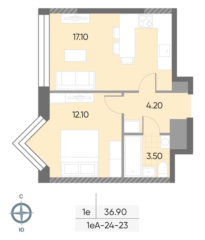 1-BD Apartment Sale, 36.9 sq. m. at Wave, Borisovskye Prudy Street, 1Б, Moscow, Russia #1 1-BD Apartment Sale, 36.9 sq. m. at Wave, Borisovskye Prudy Street, 1Б, Moscow, Russia #1