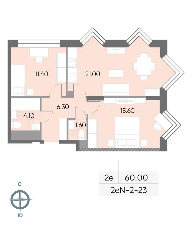 2-BD Apartment Sale, 60 sq. m. at Wave, Borisovskye Prudy Street, 1Б, Moscow, Russia #1 2-BD Apartment Sale, 60 sq. m. at Wave, Borisovskye Prudy Street, 1Б, Moscow, Russia #1