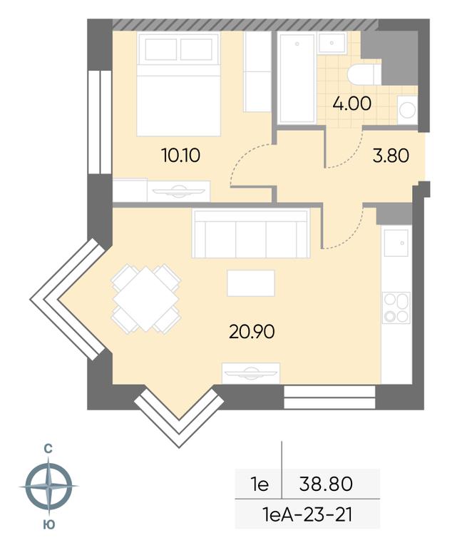 1-BD Apartment Sale, 38.8 sq. m. at Wave, Borisovskye Prudy Street, 1Б, Moscow, Russia #2 1-BD Apartment Sale, 38.8 sq. m. at Wave, Borisovskye Prudy Street, 1Б, Moscow, Russia #2