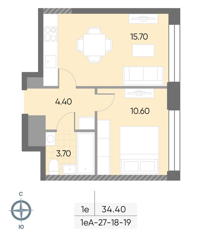 1-BD Apartment Sale, 34.4 sq. m. at Wave, Borisovskye Prudy Street, 1Б, Moscow, Russia #1 1-BD Apartment Sale, 34.4 sq. m. at Wave, Borisovskye Prudy Street, 1Б, Moscow, Russia #1