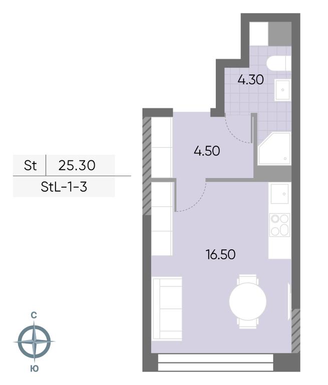 Apartment Sale, 25.3平方米 at Wave, Borisovskye Prudy Street, 1Б, Moscow, Russia #2