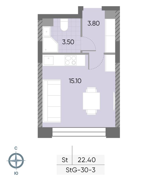 Apartment Sale, 22.4平方米 at Wave, Borisovskye Prudy Street, 1Б, Moscow, Russia #1 Apartment Sale, 22.4平方米 at Wave, Borisovskye Prudy Street, 1Б, Moscow, Russia #1