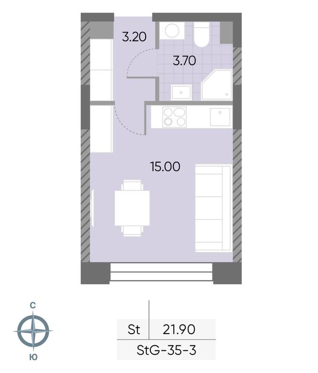 Apartment Sale, 21.9 sq. m. at Wave, Borisovskye Prudy Street, 1Б, Moscow, Russia #1