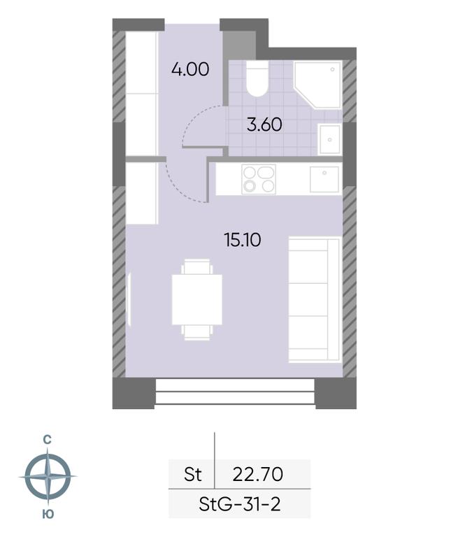 Apartment Sale, 22.7平方米 at Wave, Borisovskye Prudy Street, 1Б, Moscow, Russia #2 Apartment Sale, 22.7平方米 at Wave, Borisovskye Prudy Street, 1Б, Moscow, Russia #2