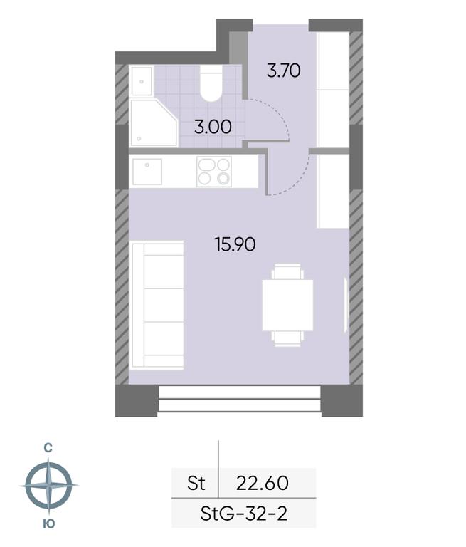 Apartment Sale, 22.6平方米 at Wave, Borisovskye Prudy Street, 1Б, Moscow, Russia #2