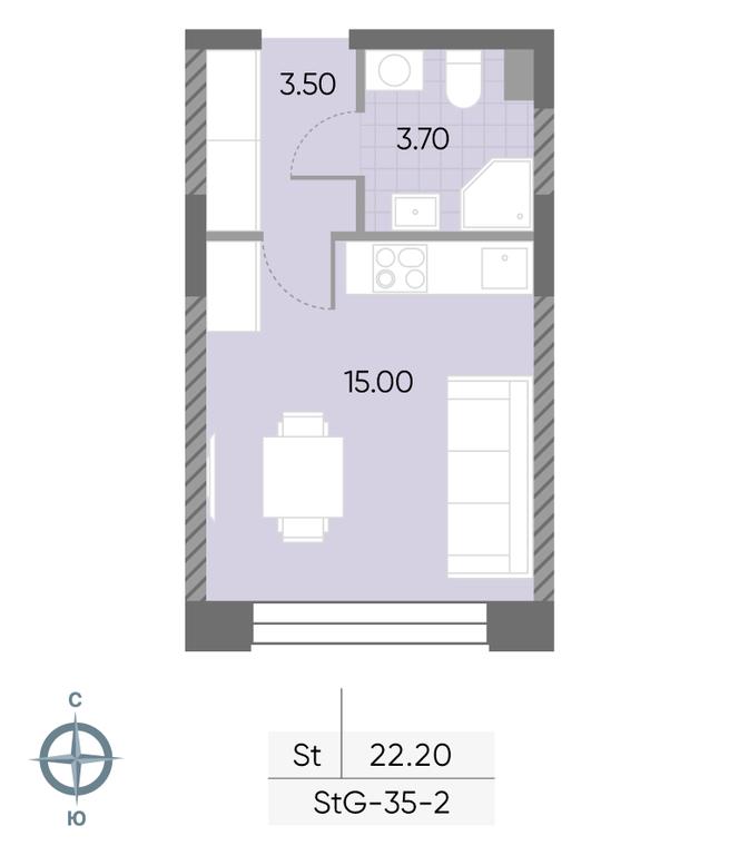 Apartment Sale, 22.2 sq. m. at Wave, Borisovskye Prudy Street, 1Б, Moscow, Russia #2 Apartment Sale, 22.2 sq. m. at Wave, Borisovskye Prudy Street, 1Б, Moscow, Russia #2