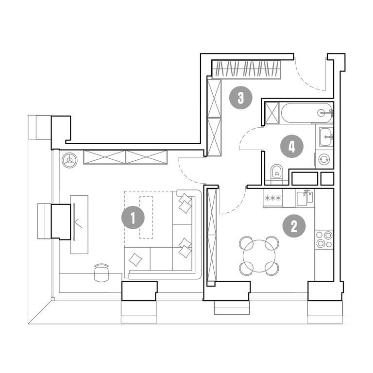 1-BD Apartment Sale, 45.6 sq. m. at Mirapolis, Mira Avenue, 222Ас9, Moscow, Russia #1
