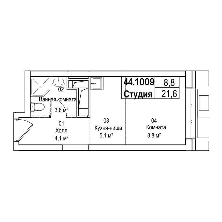 2-BD Apartment Sale, 61.1平方米 at Silver, Serebryakova Drive, 11к1, Moscow, Russia #1 2-BD Apartment Sale, 61.1平方米 at Silver, Serebryakova Drive, 11к1, Moscow, Russia #1