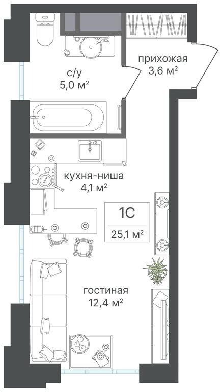 Apartment Sale, 25.1 sq. m. at Mikhalkovskiy, Mikhalkovskaya Street, 48, Moscow, Russia #1 Apartment Sale, 25.1 sq. m. at Mikhalkovskiy, Mikhalkovskaya Street, 48, Moscow, Russia #1