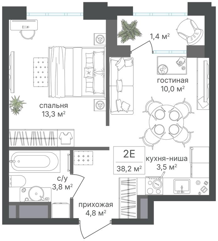 1-BD Apartment Sale, 36.8 sq. m. at Mikhalkovskiy, Mikhalkovskaya Street, 48, Moscow, Russia #1 1-BD Apartment Sale, 36.8 sq. m. at Mikhalkovskiy, Mikhalkovskaya Street, 48, Moscow, Russia #1