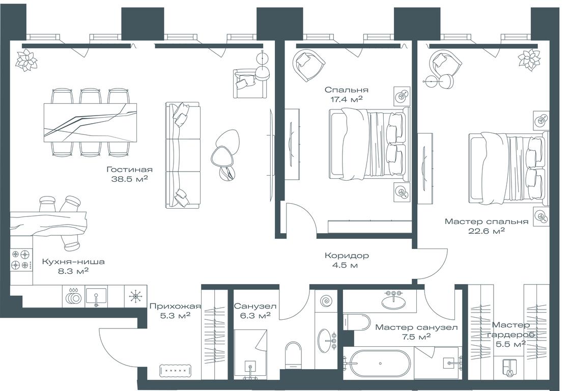 2-BD Apartment Sale, 115.9平方米 at Opus, Derbenevskaya Street, 1с1, Moscow, Russia #1 2-BD Apartment Sale, 115.9平方米 at Opus, Derbenevskaya Street, 1с1, Moscow, Russia #1