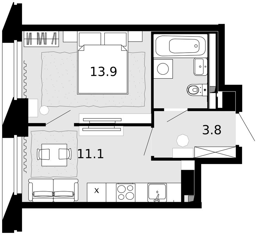 1-BD Apartment Sale, 30.8 sq. m. at Novaya Zvezda, Bachurinskaya ulitsa, 11, Settlement of Kommunarka, Moscow, Russia #1