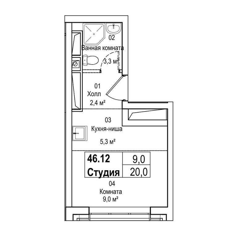 1-BD Apartment Sale, 47.4 sq. m. at Silver, Serebryakova Drive, 11к1, Moscow, Russia #1 1-BD Apartment Sale, 47.4 sq. m. at Silver, Serebryakova Drive, 11к1, Moscow, Russia #1