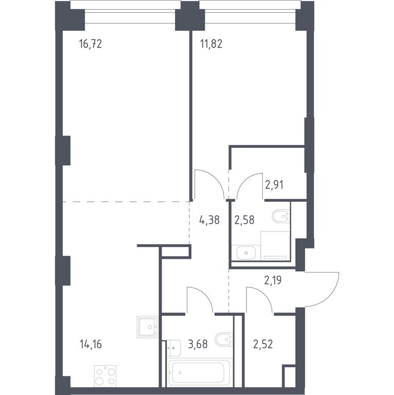 Apartment Sale, 60.96 sq. m. at Nova, Bratyev Fonchenko Street, вл21, Moscow, Russia #1 Apartment Sale, 60.96 sq. m. at Nova, Bratyev Fonchenko Street, вл21, Moscow, Russia #1
