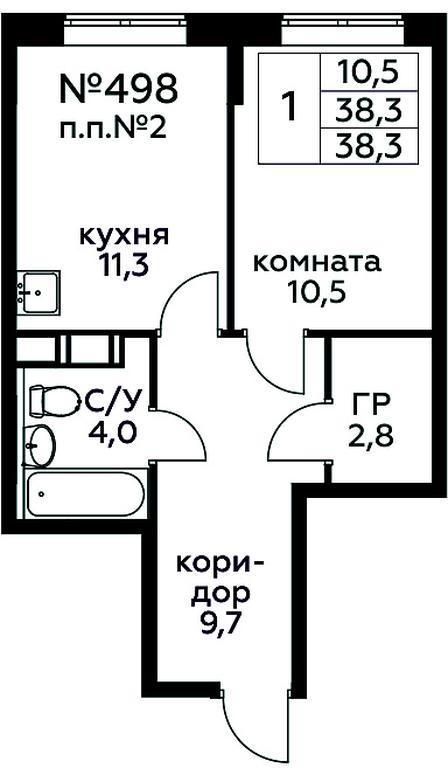 Продажа квартиры, 38,3 м² в ЖК «Цветочные Поляны», квартал № 23, поселение Филимонковское, Москва, Россия #1