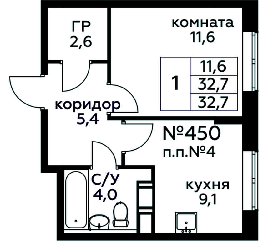 Apartment Sale, 32.7 sq. m. at Tsvetochnye Poliany, kvartal № 23, Filimonkovskoye Municipal Formation, Moscow, Russia #1