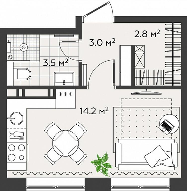 Apartment Sale, 23.5 sq. m. at Eko Bunino, prospekt Kuprina, 34к1, Sosenskoye Settlement, Moscow, Russia #1 Apartment Sale, 23.5 sq. m. at Eko Bunino, prospekt Kuprina, 34к1, Sosenskoye Settlement, Moscow, Russia #1