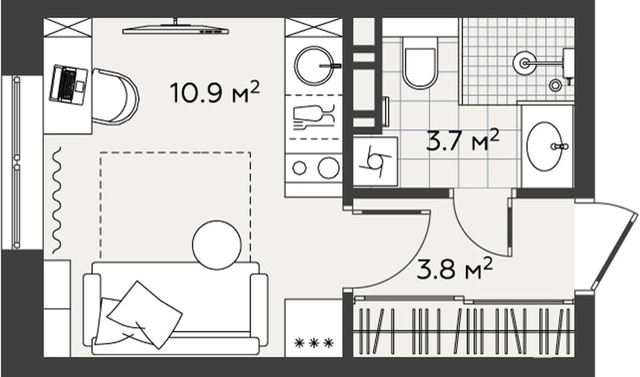 Apartment Sale, 18.5 sq. m. at Eko Bunino, prospekt Kuprina, 34к1, Sosenskoye Settlement, Moscow, Russia #1