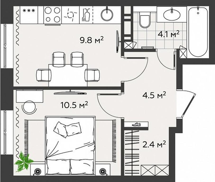 Apartment Sale, 31.3 sq. m. at Eko Bunino, prospekt Kuprina, 34к1, Sosenskoye Settlement, Moscow, Russia #1 Apartment Sale, 31.3 sq. m. at Eko Bunino, prospekt Kuprina, 34к1, Sosenskoye Settlement, Moscow, Russia #1