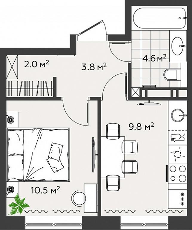 Apartment Sale, 30.6 sq. m. at Eko Bunino, prospekt Kuprina, 34к1, Sosenskoye Settlement, Moscow, Russia #1 Apartment Sale, 30.6 sq. m. at Eko Bunino, prospekt Kuprina, 34к1, Sosenskoye Settlement, Moscow, Russia #1