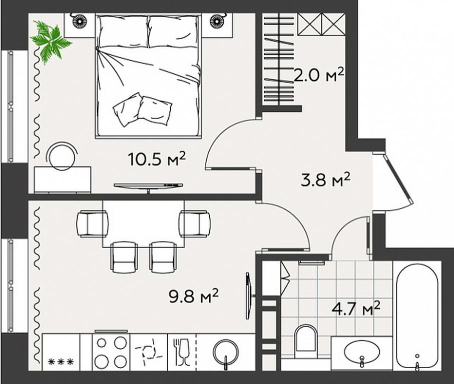 Apartment Sale, 30.7平方米 at Eko Bunino, prospekt Kuprina, 34к1, Sosenskoye Settlement, Moscow, Russia #1 Apartment Sale, 30.7平方米 at Eko Bunino, prospekt Kuprina, 34к1, Sosenskoye Settlement, Moscow, Russia #1