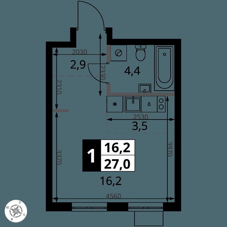 Apartment Sale, 27 sq. m. at 1 Yasenevskij, Kvartal № 24, Mosrentgen Settlement, Moscow, Russia #1