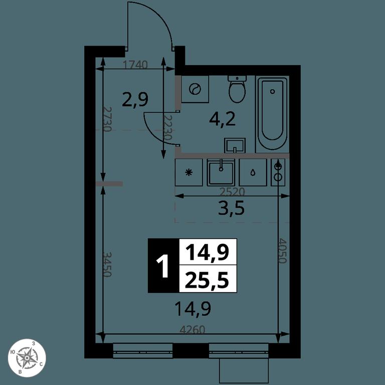 Apartment Sale, 25.5 sq. m. at 1 Yasenevskij, Kvartal № 24, Mosrentgen Settlement, Moscow, Russia #1 Apartment Sale, 25.5 sq. m. at 1 Yasenevskij, Kvartal № 24, Mosrentgen Settlement, Moscow, Russia #1