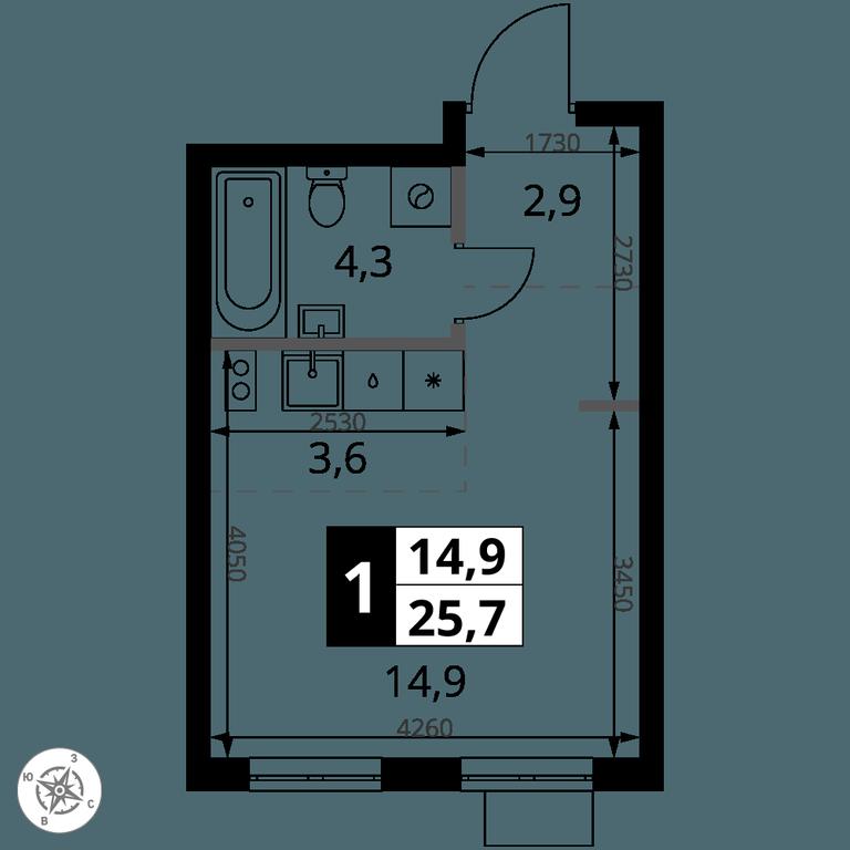 Apartment Sale, 25.7 sq. m. at 1 Yasenevskij, Kvartal № 24, Mosrentgen Settlement, Moscow, Russia #1 Apartment Sale, 25.7 sq. m. at 1 Yasenevskij, Kvartal № 24, Mosrentgen Settlement, Moscow, Russia #1