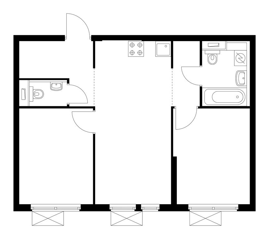 2-BD Apartment Sale, 50.2平方米 at Vtoroy Nagatinskiy, 2nd Nagatinsky Drive, 2к1, Moscow, Russia #1