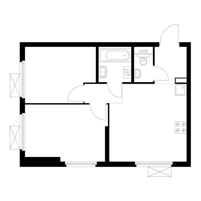 2-BD Apartment Sale, 46.1平方米 at Amurskiy Park, Амурская улица, 2с11, Москва, Россия #1 2-BD Apartment Sale, 46.1平方米 at Amurskiy Park, Амурская улица, 2с11, Москва, Россия #1