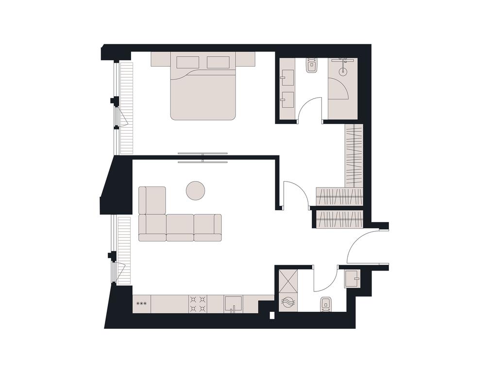 1-BD Apartment Sale, 67.2平方米 at Victory Park Residences, Bratyev Fonchenko Street, вл3, Moscow, Russia #1