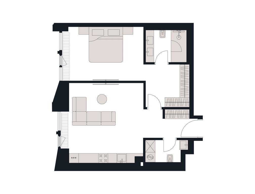 1-BD Apartment Sale, 67.2平方米 at Victory Park Residences, Bratyev Fonchenko Street, вл3, Moscow, Russia #2